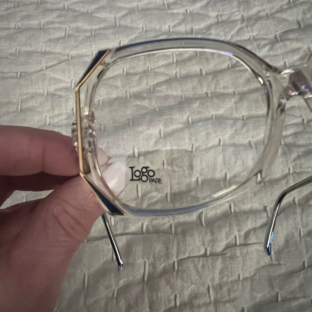 Vintage 1980s Logo Paris Glasses LP0681 Blue and gold.